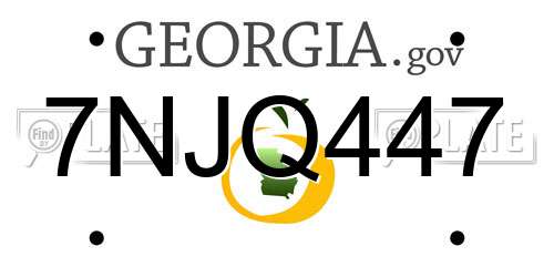 7NJQ447 Georgia License Plate