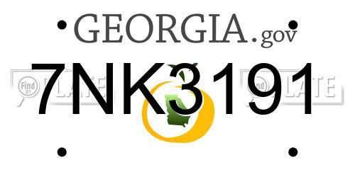 7NK3191 Georgia License Plate
