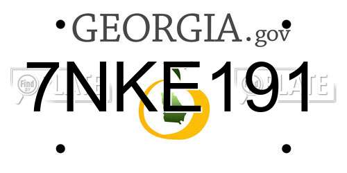 7NKE191 Georgia License Plate