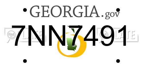 7NN7491 Georgia License Plate