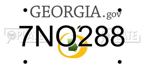 7NO288 Georgia License Plate
