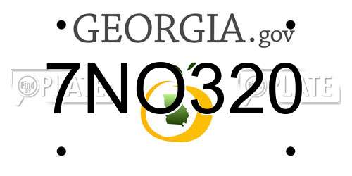 7NO320 Georgia License Plate