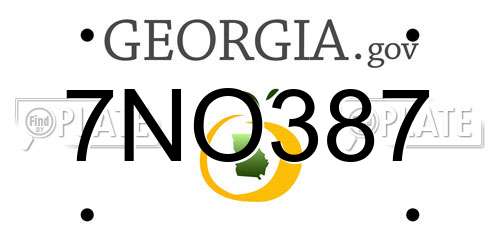 7NO387 Georgia License Plate