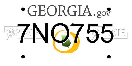 7NO755 Georgia License Plate