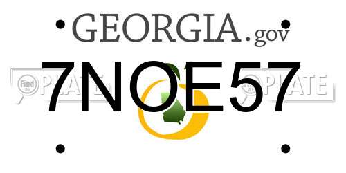 7NOE57 Georgia License Plate