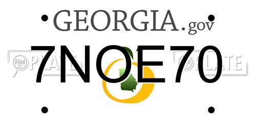 7NOE70 Georgia License Plate