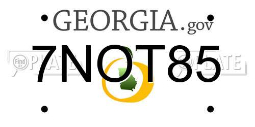7NOT85 Georgia License Plate