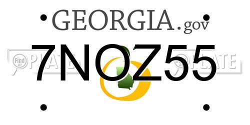 7NOZ55 Georgia License Plate