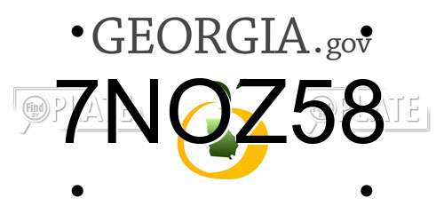 7NOZ58 Georgia License Plate