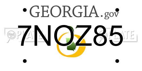 7NOZ85 Georgia License Plate