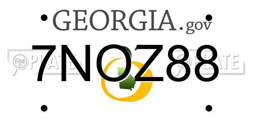 7NOZ88 Georgia License Plate