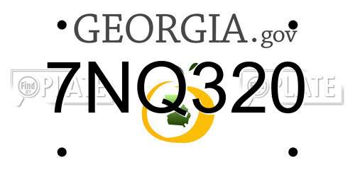 7NQ320 Georgia License Plate