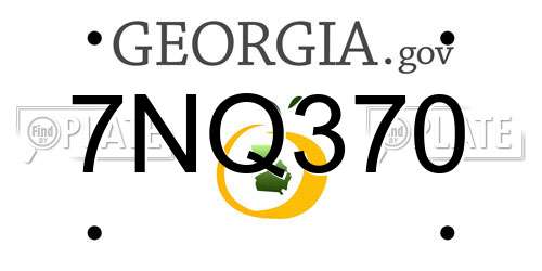 7NQ370 Georgia License Plate
