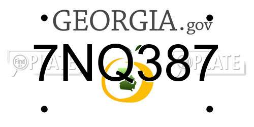 7NQ387 Georgia License Plate