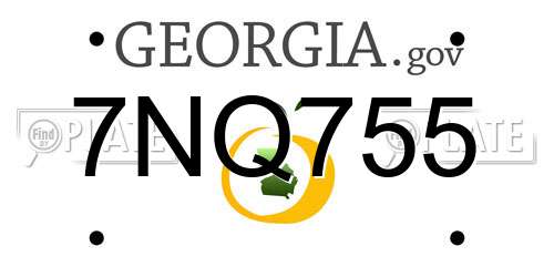 7NQ755 Georgia License Plate