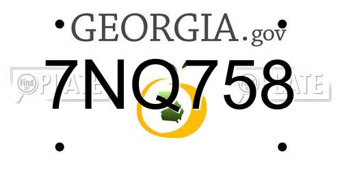 7NQ758 Georgia License Plate
