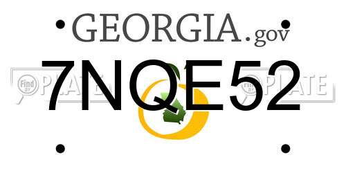 7NQE52 Georgia License Plate