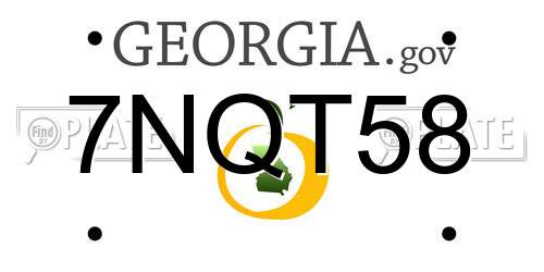 7NQT58 Georgia License Plate