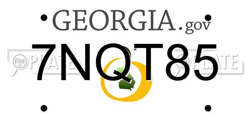 7NQT85 Georgia License Plate