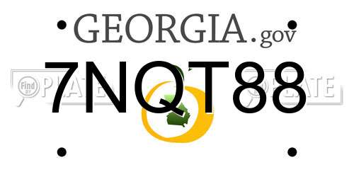 7NQT88 Georgia License Plate