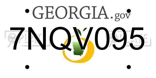 7NQV095 Georgia License Plate