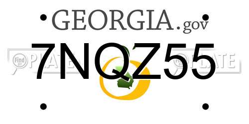 7NQZ55 Georgia License Plate