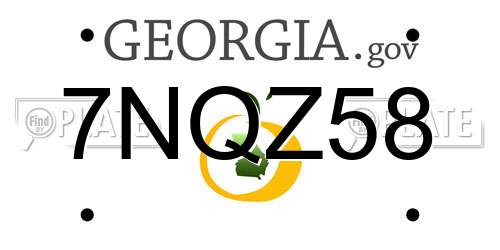7NQZ58 Georgia License Plate