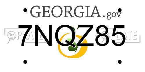 7NQZ85 Georgia License Plate