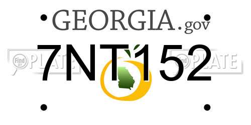 7NT152 Georgia License Plate