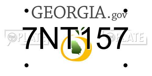 7NT157 Georgia License Plate