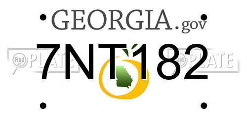 7NT182 Georgia License Plate