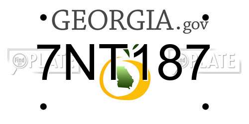 7NT187 Georgia License Plate