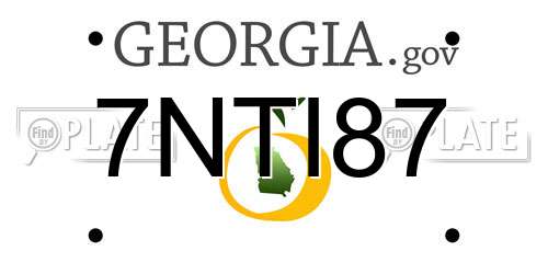 7NTI87 Georgia License Plate