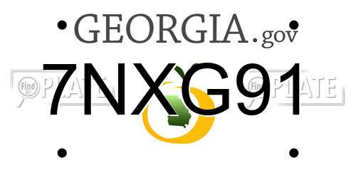 7NXG91 Georgia License Plate