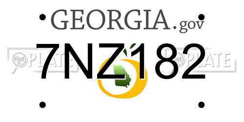 7NZ182 Georgia License Plate