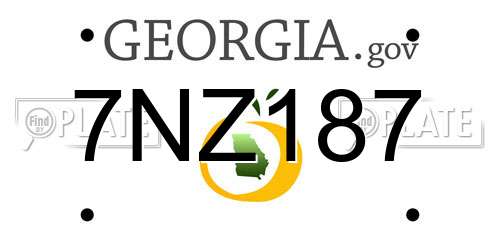 7NZ187 Georgia License Plate
