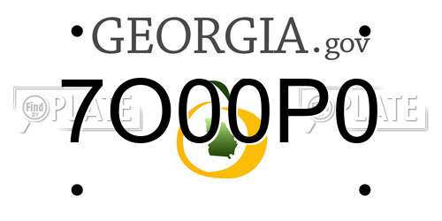 7O00P0 Georgia License Plate