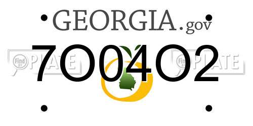 7O04O2 Georgia License Plate