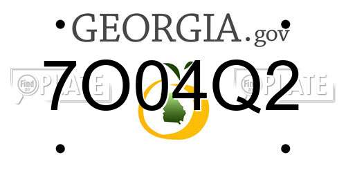 7O04Q2 Georgia License Plate