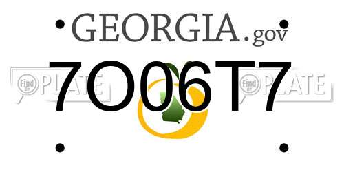 7O06T7 Georgia License Plate