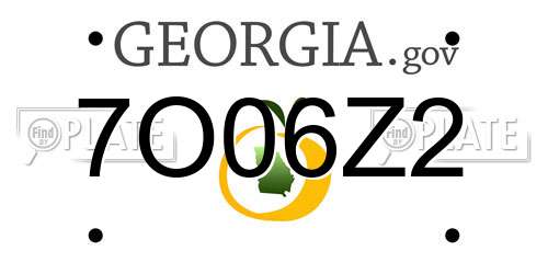 7O06Z2 Georgia License Plate