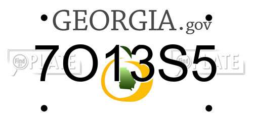 7O13S5 Georgia License Plate