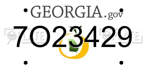 7O23429 Georgia License Plate