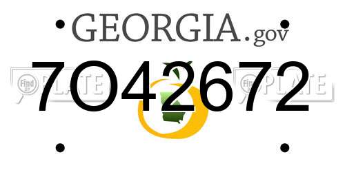 7O42672 Georgia License Plate