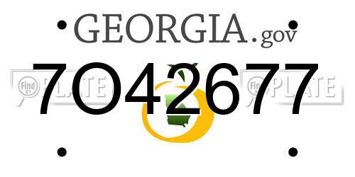 7O42677 Georgia License Plate