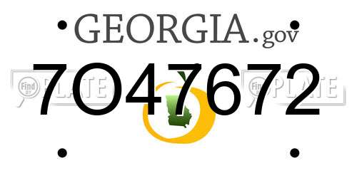 7O47672 Georgia License Plate