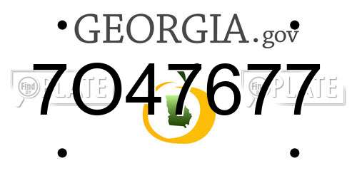 7O47677 Georgia License Plate
