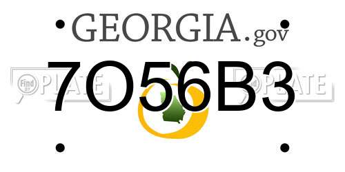 7O56B3 Georgia License Plate
