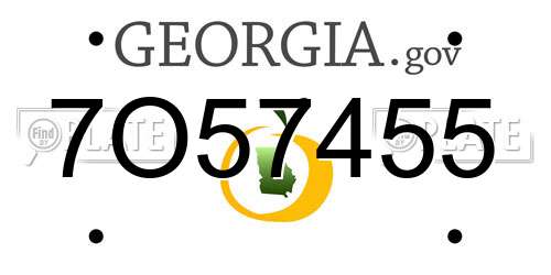 7O57455 Georgia License Plate
