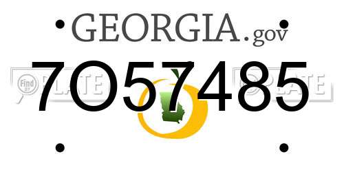 7O57485 Georgia License Plate